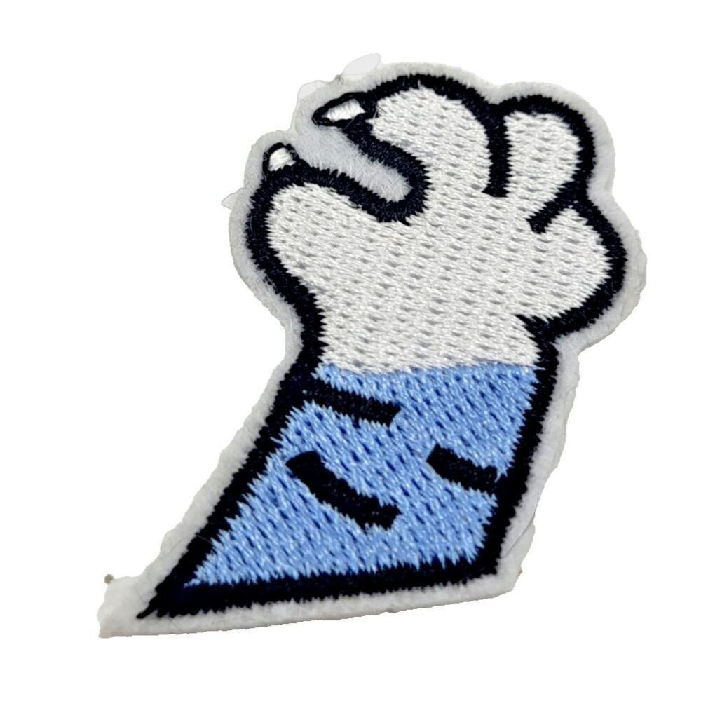 Cute Pocket Cat Claw Blue Iron on Applique Patch 2in